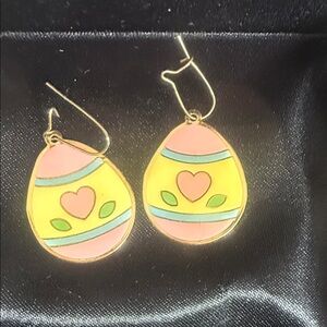 Colorful Heart Drop Earrings Easter egg